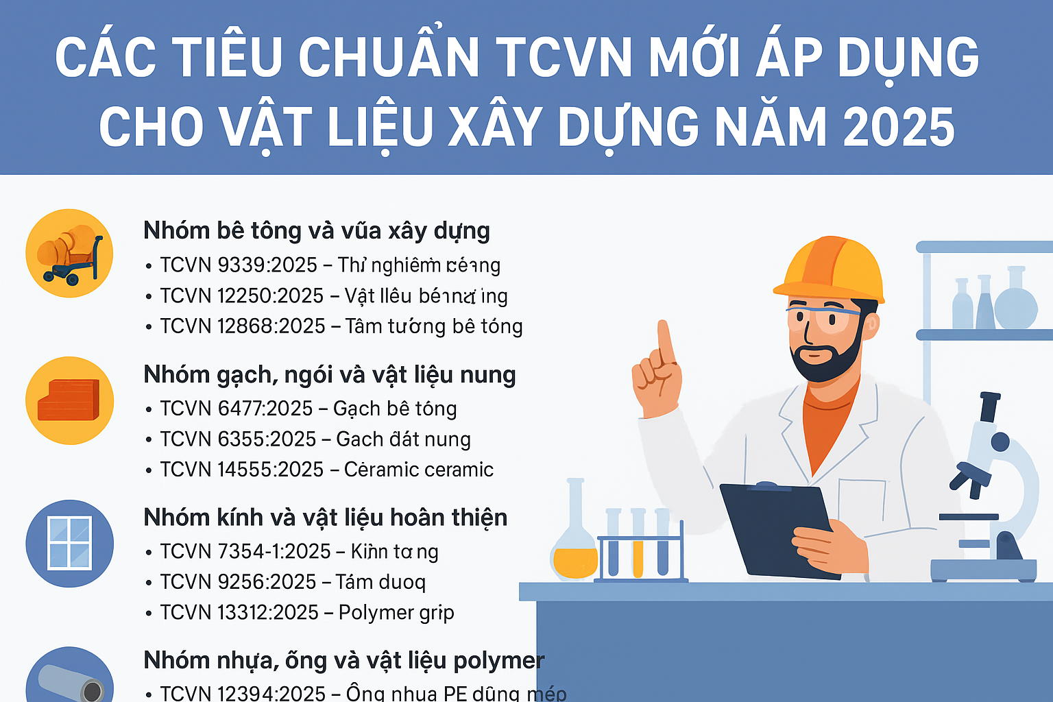 Tiêu chuẩn vật liệu xây dựng năm 2025